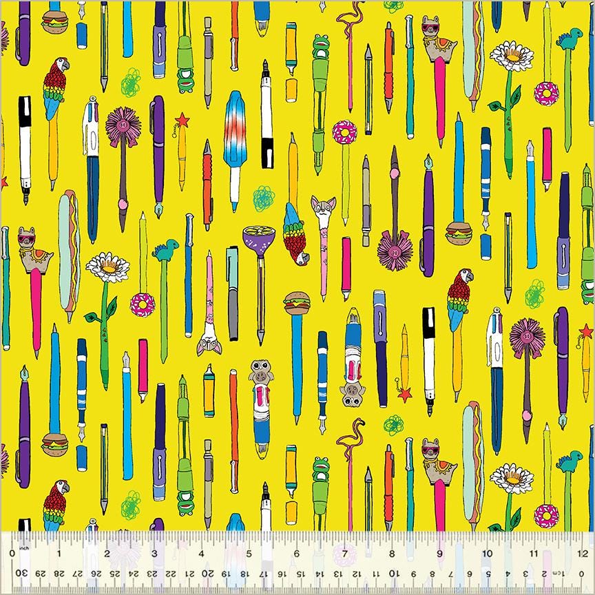 Collection in Limon, Pen Pals, Windham Fabric | Half Yard Listing