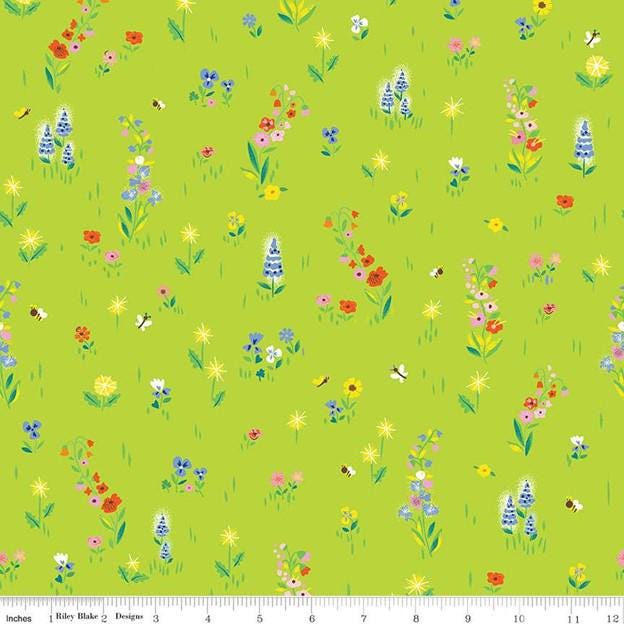 100 Aker Woods Picnic Meadow Lime, Riley Blake | Half Yard Listing