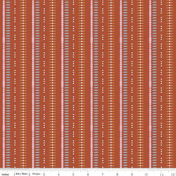 Heartsong Stripe in Rust | Half Yard Listing