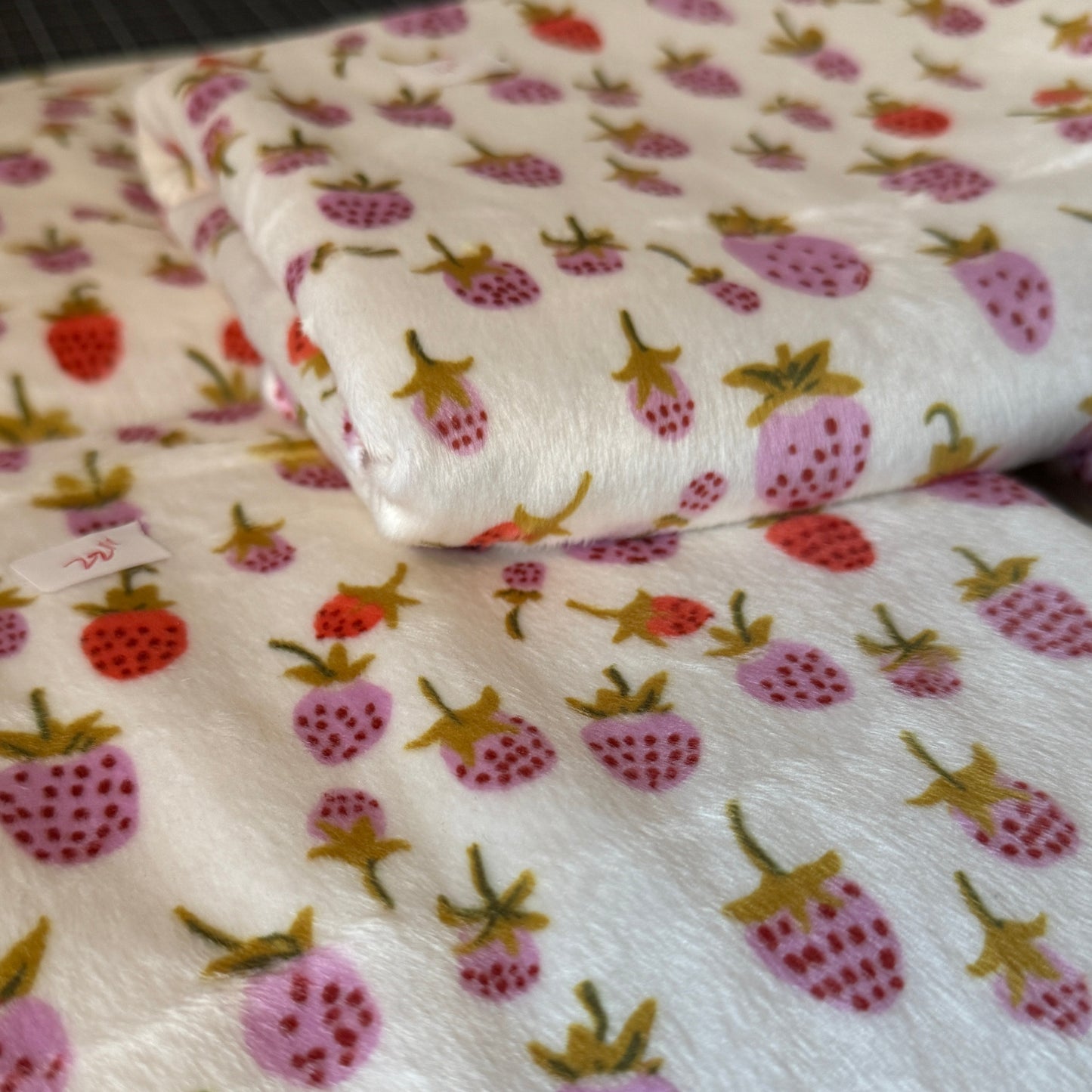 DESTASH: Heather Ross MINKY Strawberries | Remnant