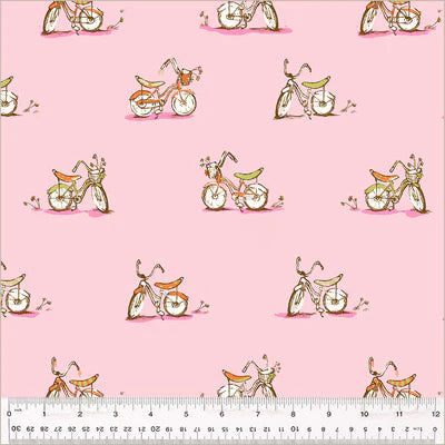 Dream Bike on Pink , Studio Edit, Heather Ross, Windham| Half Yard Listing