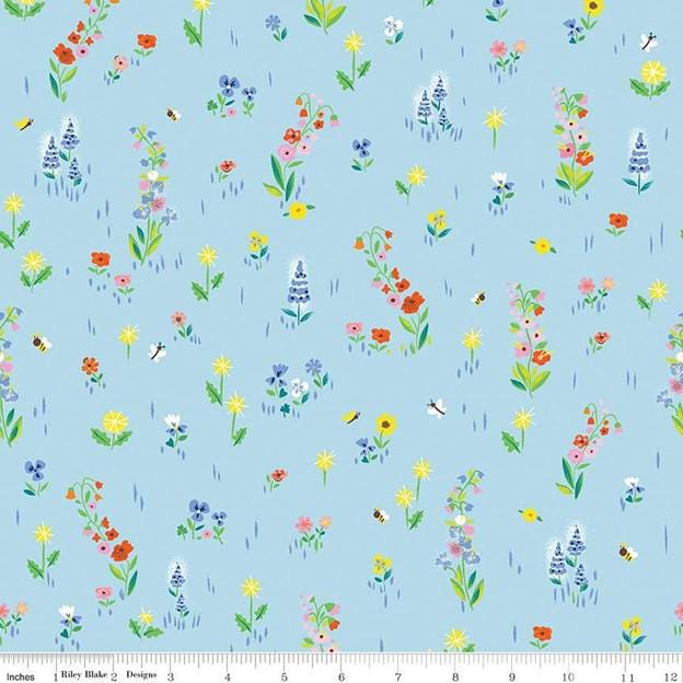 100 Aker Woods Picnic Meadow in Sky Riley Blake | Half Yard Listing