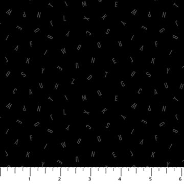 Letters on Black, Dusk, Figo| Half Yard Listing
