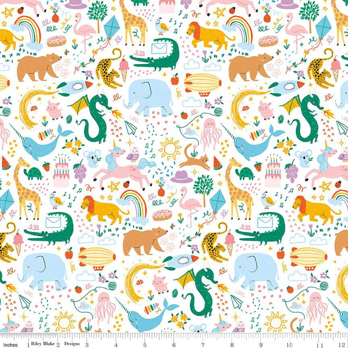 Get Your Cray-On, Main on White, Riley Blake| Half Yard Listing
