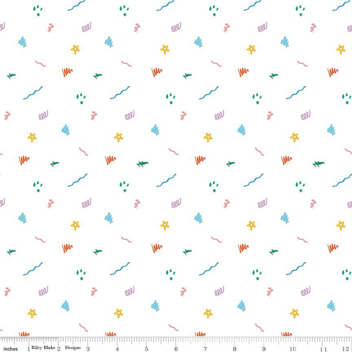 Get Your Cray-On, Ditsy Doodle, Riley Blake| Half Yard Listing
