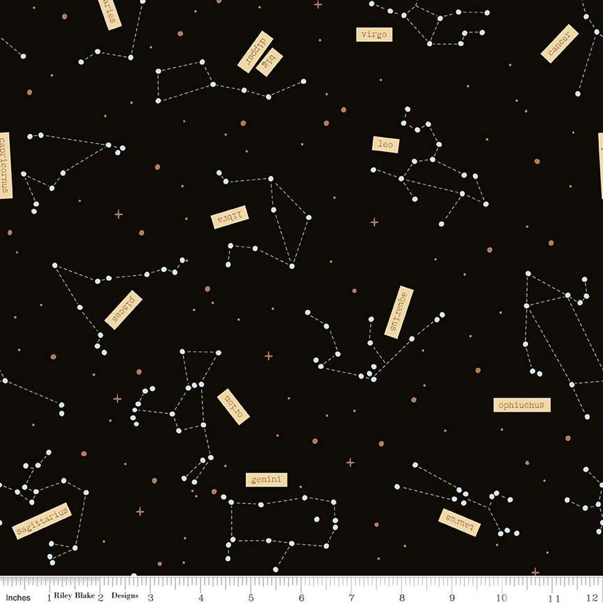 Outer Space by NASA Constellations, Glow in the Dark, Riley Blake | Half Yard Listing