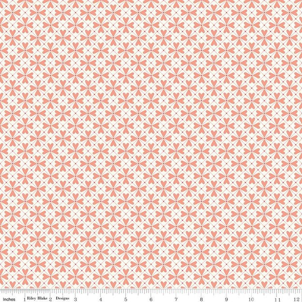 You & Me Hearts Grid Cream , Riley Blake | Half Yard Listing