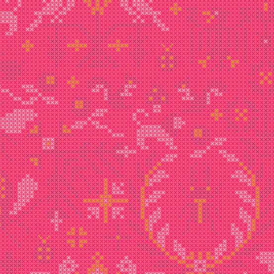 Alison Glass Sun Print 2020 Menagerie in Salmon | Half Yard Listing