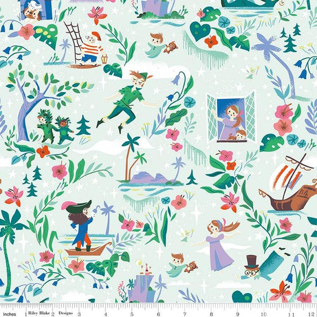 Forever Neverland Main, Mist, Jill Howarth, Riley Blake | Half Yard Listing