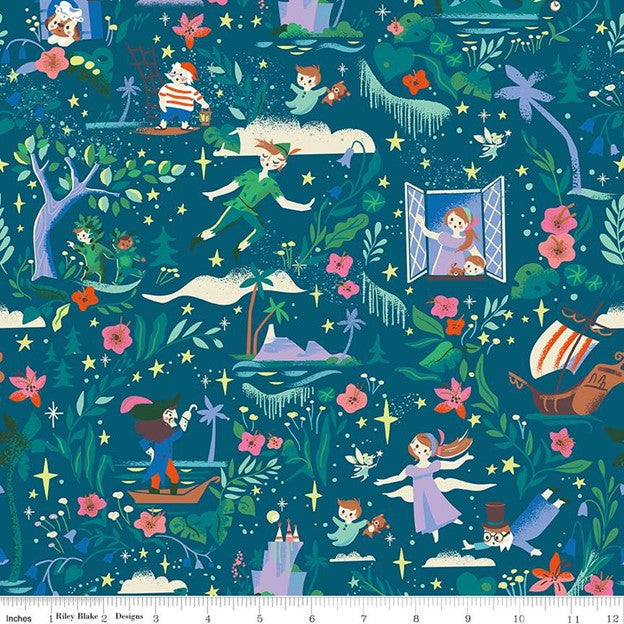 Forever Neverland Main, Night, Jill Howarth, Riley Blake | Half Yard Listing