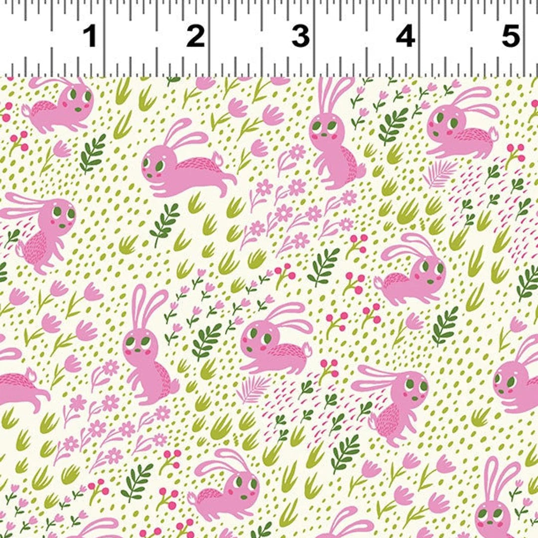 Forest Babes, Pink Bunnies, Dashwood | Half Yard Listing
