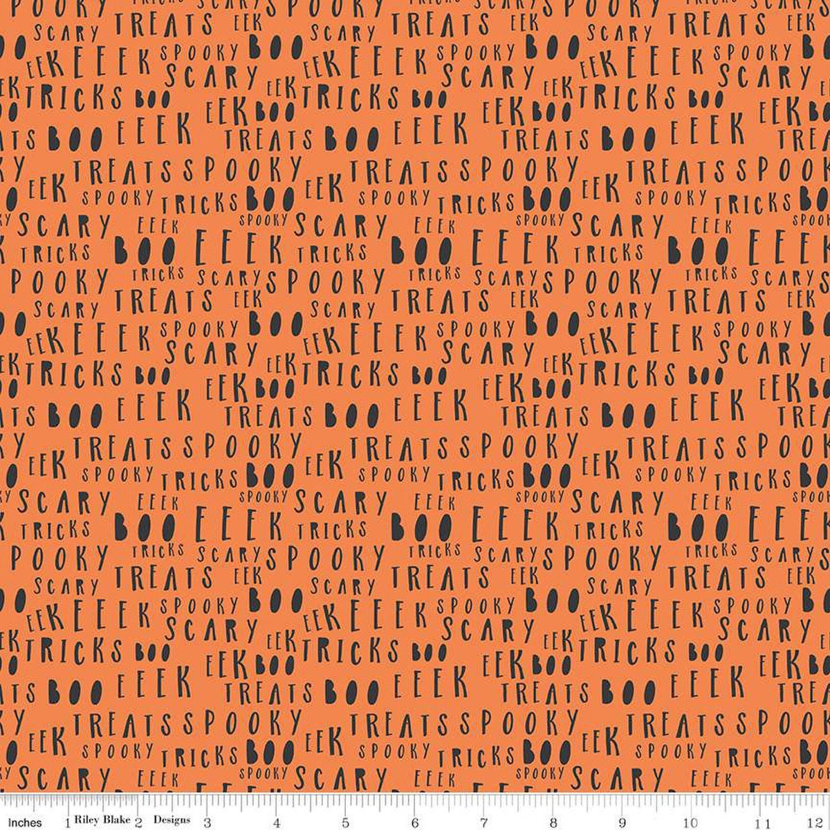 Hey Bootiful Words on Orange | Half Yard Listings