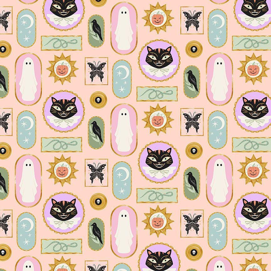 Spooky Frames in Blush , Dear Stella | Half Yard Listing