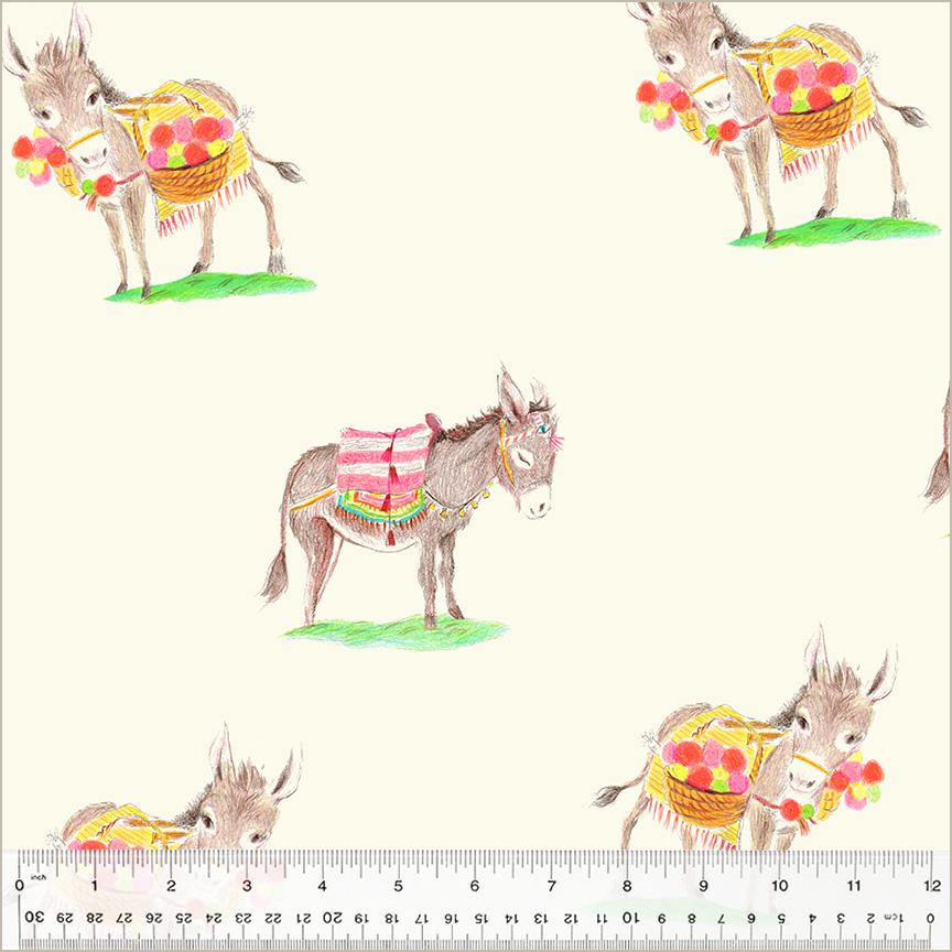 Burros, Ivory, Heather Ross By Hand | Half Yard Listing