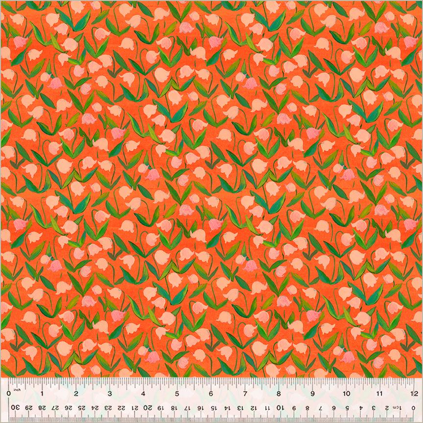 Flowerbed, Coral , Heather Ross By Hand | Half Yard Listing