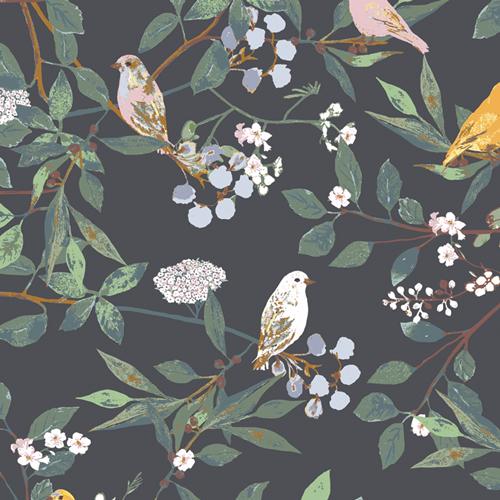 Melodic Plumage Night from Plentiful, AGF | Half Yard Listing