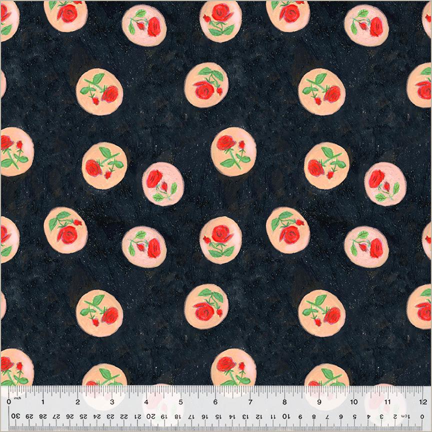 Rose Cameo, Night, Heather Ross By Hand | Half Yard Listing