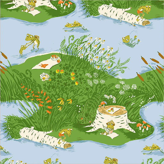 PREORDER: Frog Pond, Medium Blue, Heather Ross Favorites | Half Yard Listing
