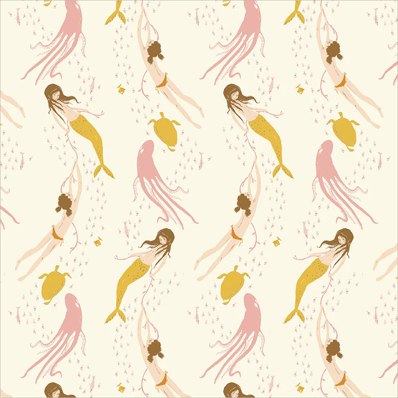 PREORDER: Underwater Sisters, Blush-Pink, Heather Ross Favorites | Half Yard Listing