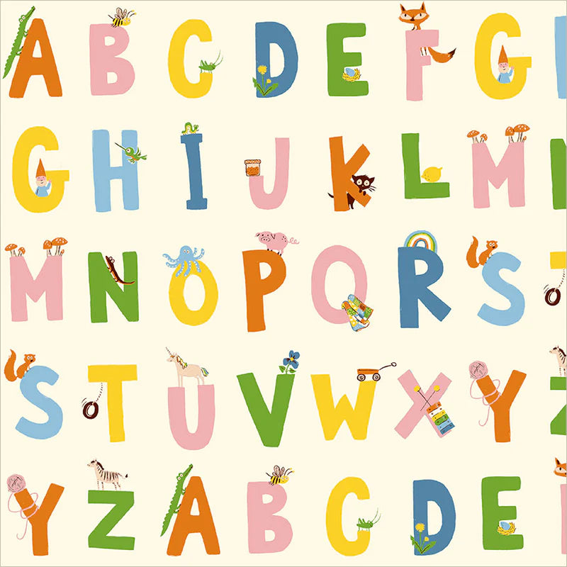 PREORDER: Alphabet in Cream, Heather Ross Favorites | Half Yard Listing