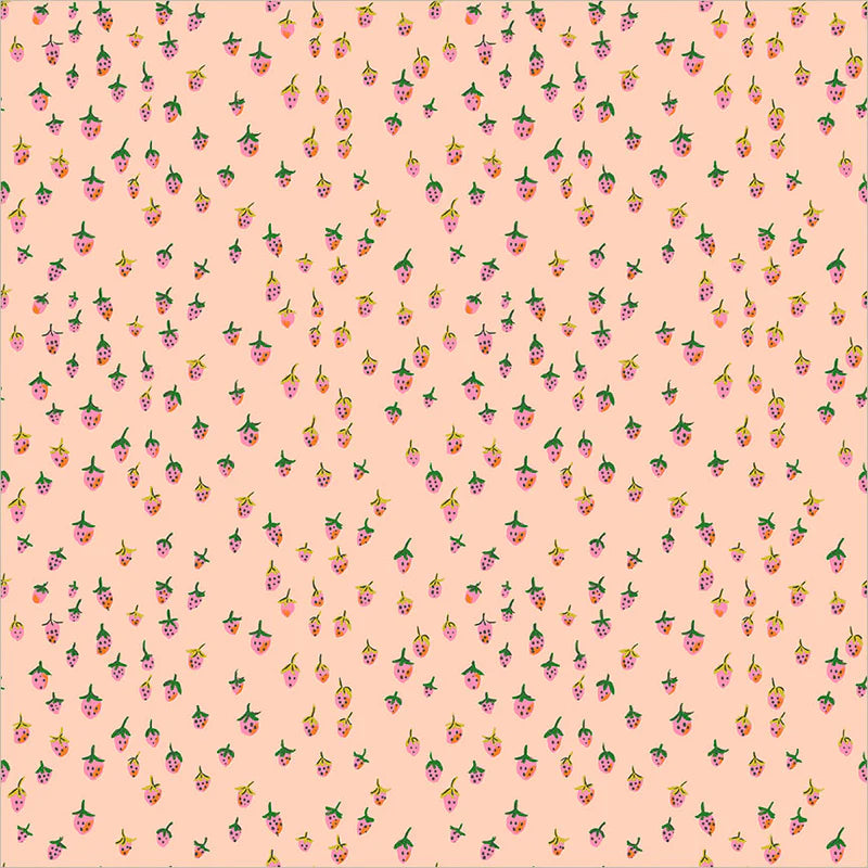 PREORDER: Field Strawberries in Blush, Heather Ross Favorites | Half Yard Listing