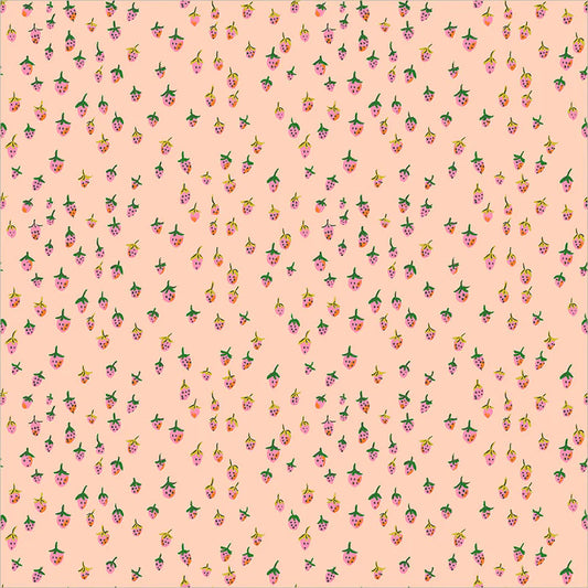 PREORDER: Field Strawberries in Blush, Heather Ross Favorites | Half Yard Listing