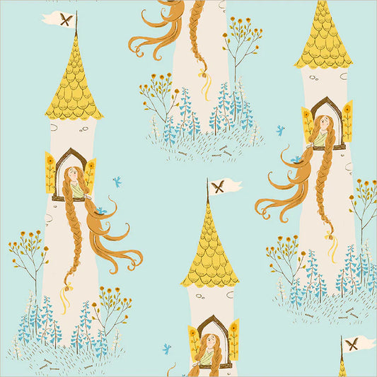 PREORDER: Rapunzel in Aqua, Heather Ross Favorites | Half Yard Listing