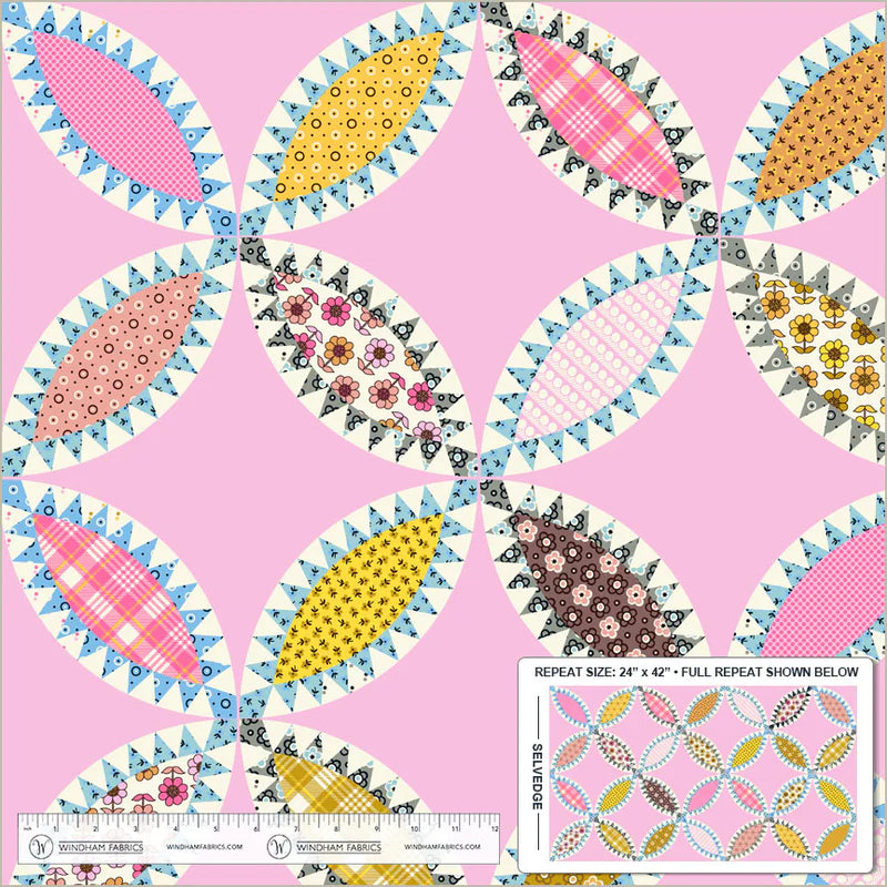 Tobacco Leaf Cheater, Light Pink, Made Easy, Denyse Schmidt, Windham| Half Yard Listing