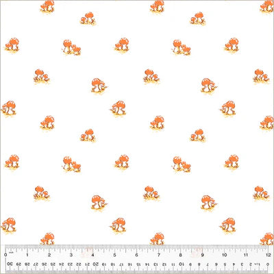 Mushrooms on White, Studio Edit, Heather Ross, Windham| Half Yard Listing