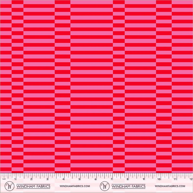 *PREORDER* Broken Stripe, Red/Pink, Annabel's Blenders, Windham | Half Yard Listing