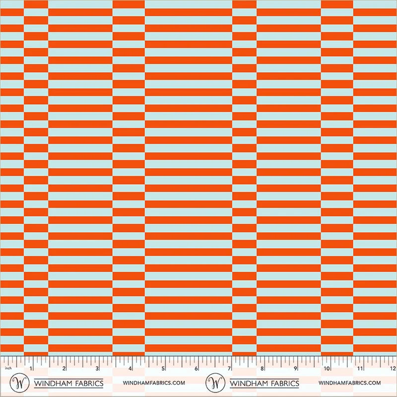 *PREORDER* Broken Stripe, Orange/Sky, Annabel's Blenders, Windham | Half Yard Listing