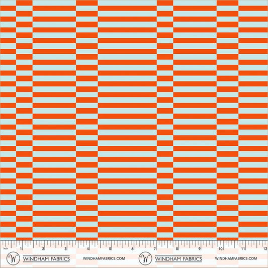 *PREORDER* Broken Stripe, Orange/Sky, Annabel's Blenders, Windham | Half Yard Listing
