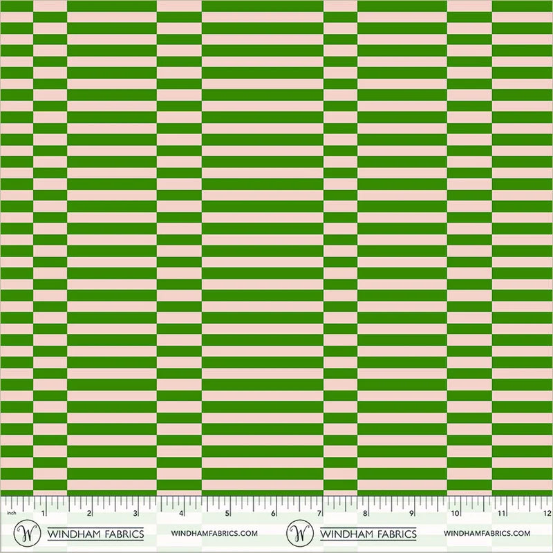 *PREORDER* Broken Stripe, Grass Green, Annabel's Blenders, Windham | Half Yard Listing