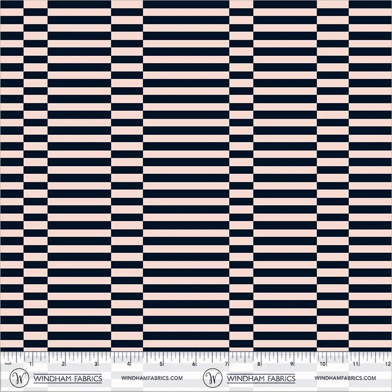 *PREORDER* Broken Stripe, Blush/Ink , Annabel's Blenders, Windham | Half Yard Listing