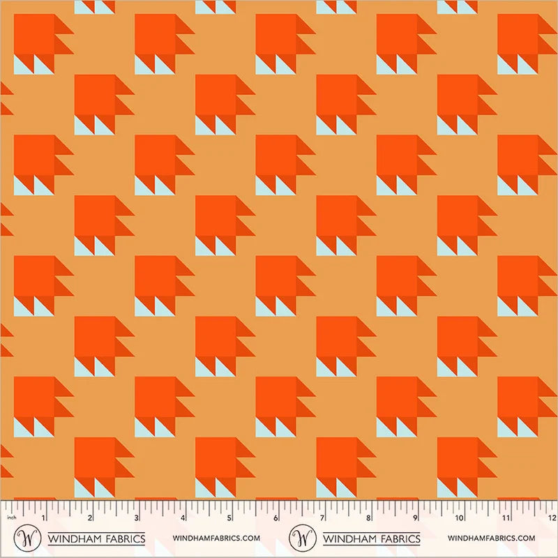 *PREORDER* Bear Paw, Orange/Sky , Annabel's Blenders, Windham | Half Yard Listing