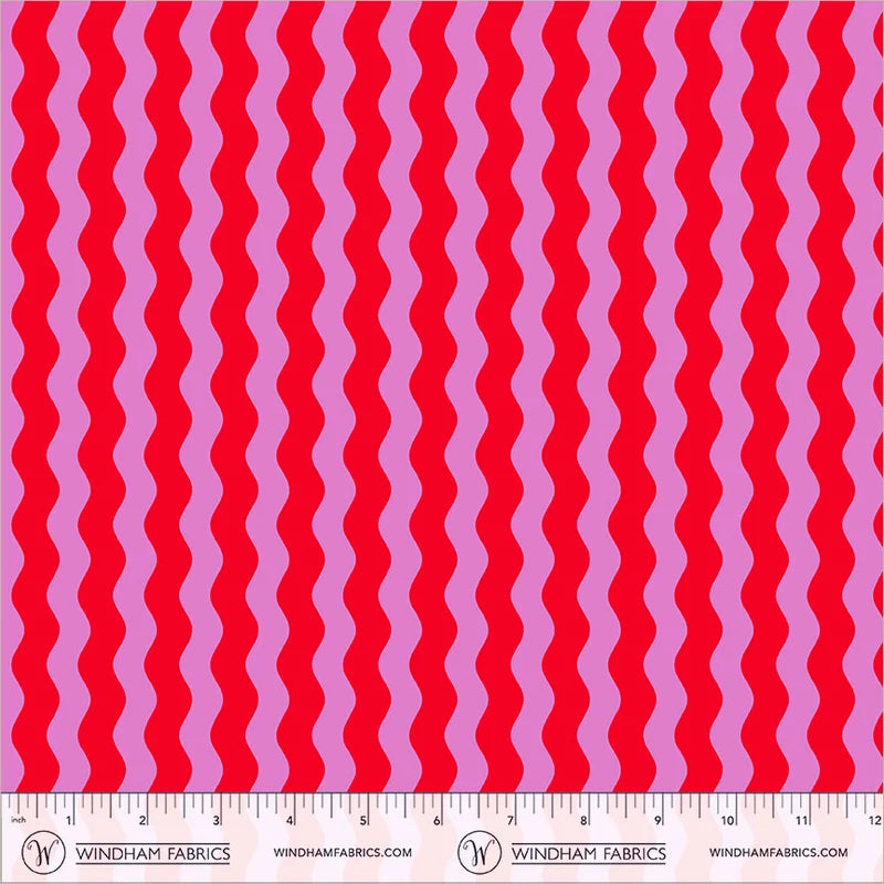 *PREORDER* Waves, Red/Pink, Annabel's Blenders, Windham | Half Yard Listing