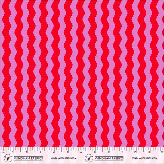 *PREORDER* Waves, Red/Pink, Annabel's Blenders, Windham | Half Yard Listing