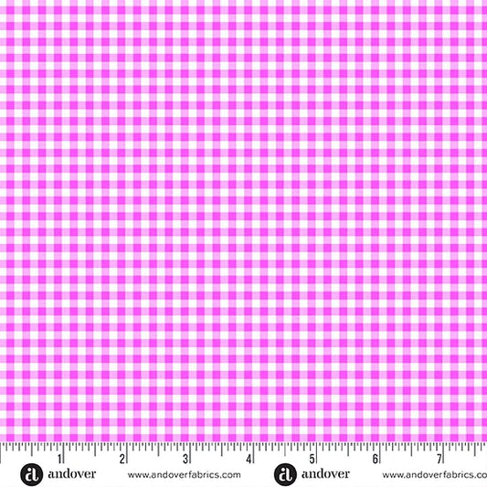 Ghostly Garden Bitty Gingham in Pink, KP Creates, Andover | Half Yard Listing
