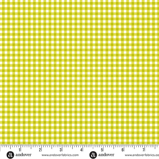 Ghostly Garden Bitty Gingham in Green, KP Creates, Andover | Half Yard Listing