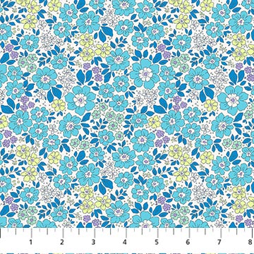 Meadow in Blue, Pocket Posies, Figo | Half Yard Listing