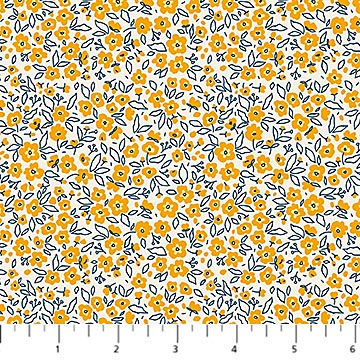 Floral Dapple in Gold, Pocket Posies, Figo | Half Yard Listing