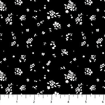 Ditsy Florals in Black, Ink and Earth , Figo | Half Yard Listing