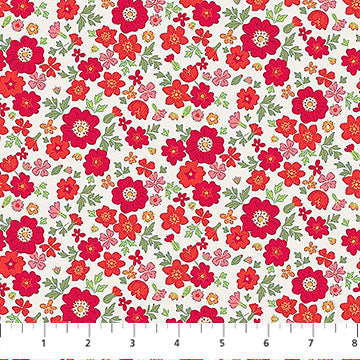 Rosa in Red, Floral Romance, Figo| Half Yard Listing