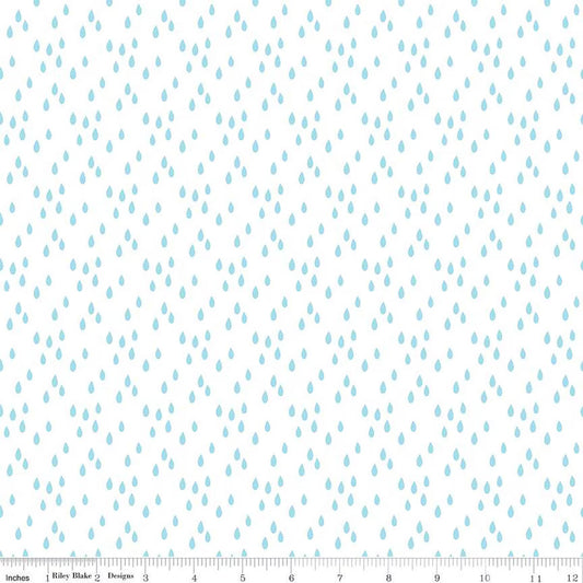 Two by Two, Rainy Day on White, Riley Blake| Half Yard Listing