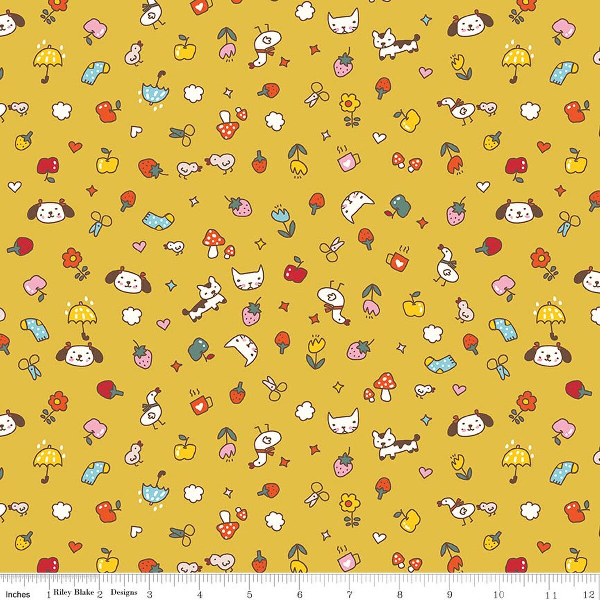 Serendipity 2 Toss, Golden, Minki Kim, Riley Blake| Half Yard Listing