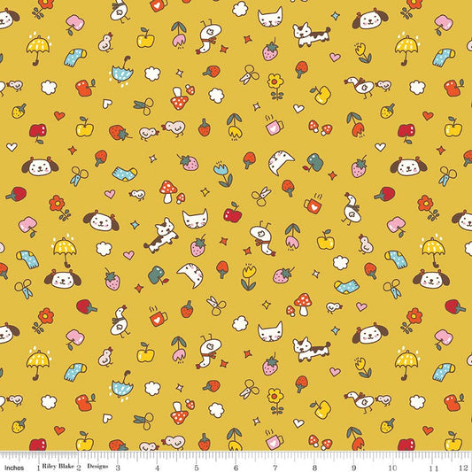 Serendipity 2 Toss, Golden, Minki Kim, Riley Blake| Half Yard Listing