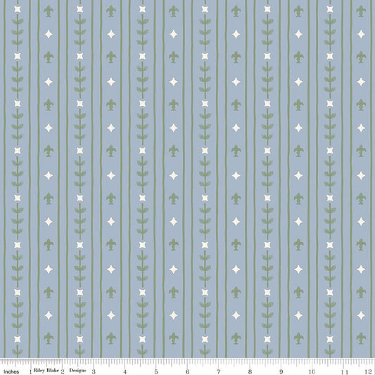 Royal Stripe in Sky, Faraway Kingdom, Riley Blake | Half Yard Listing