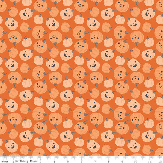 Pumpkins in Orange, Frank and Friends, My Mind's Eye, Riley Blake | Half Yard Listing