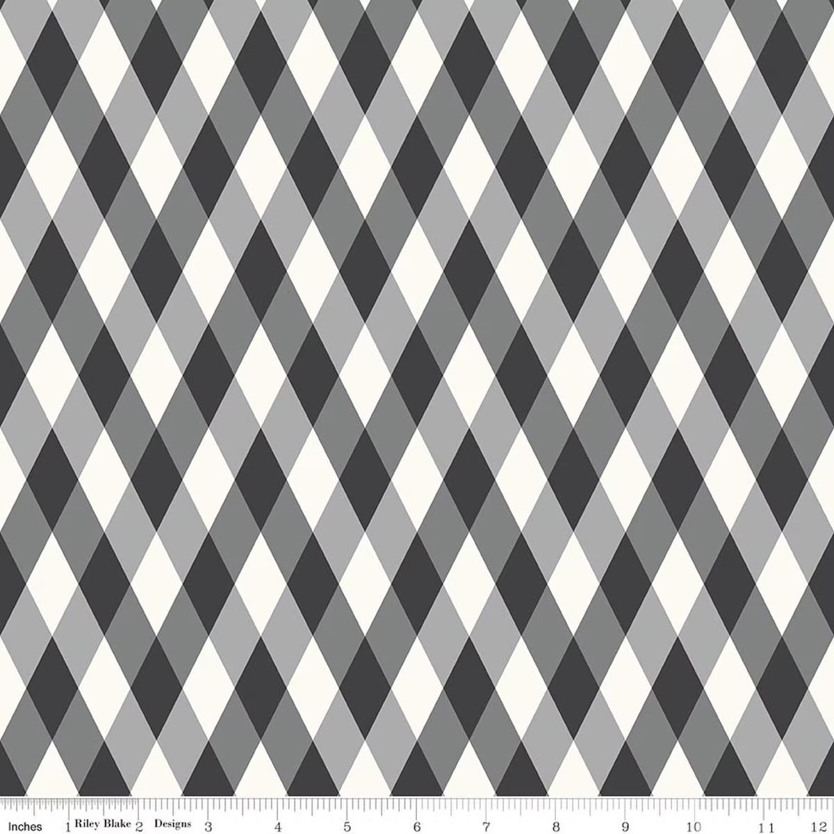 Diamonds in Black, Frank and Friends, My Mind's Eye, Riley Blake | Half Yard Listing