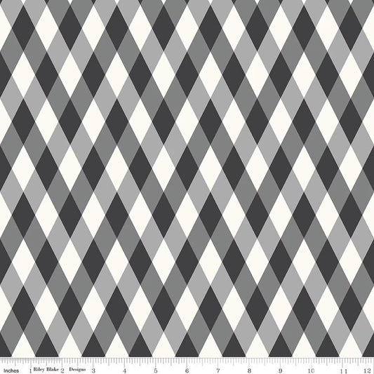 Diamonds in Black, Frank and Friends, My Mind's Eye, Riley Blake | Half Yard Listing
